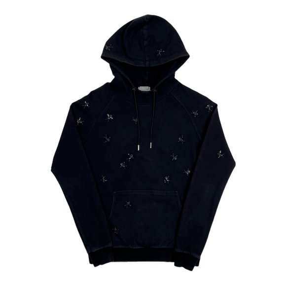 Dior Jeweled Bee Hooded Sweatshirt Black Pre-Owned - Picture 1 of 2